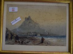 E Bowyer Sparkefield, Waterolour, St Michaels Mount