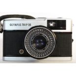 Olympus Trip 35 film camera with Zuiko 40mm lens plus case