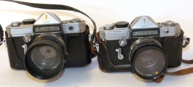 Pair of Petri Flex film cameras