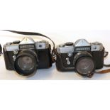 Pair of Petri Flex film cameras