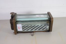 METAL AND GLASS CAGE, POSSIBLY FOR INDUSTRIAL LAMP