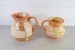 TWO CROWN DUCAL ART DECO JUGS BY CHARLOTTE RHEAD