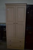 MODERN WARDROBE WITH TWO DRAWERS BENEATH, WIDTH APPROX 76CM MAX