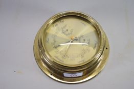 BAROMETER IN BRASS EFFECT CASE