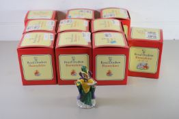 TEN ROYAL DOULTON BUNNIKINS IN ORIGINAL BOXES INCLUDING COWBOY, ICE, MYSTIC ETC