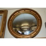 CIRCULAR GILT FRAMED CONVEX MIRROR, APPROX 45CM DIAM