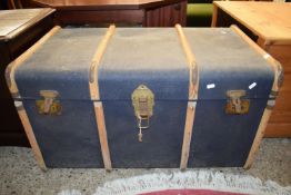 PINE FRAMED TRAVELLING TRUNK, LENGTH APPROX 91CM