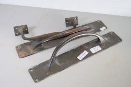 PAIR OF ART DECO STYLE BRASS DOOR HANDLES