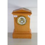 MANTEL CLOCK IN PINE CASE, FRENCH MECHANISM BY H MARTI & CO