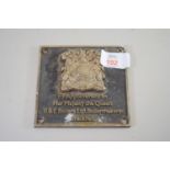 METAL PLAQUE WITH ROYAL INSIGNIA FOR B & E BOILERS