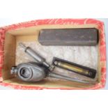 BOX CONTAINING VINTAGE OIL CAN AND OTHER ITEMS