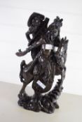 ORIENTAL MODEL OF A DEITY ON HORSEBACK