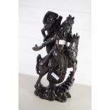 ORIENTAL MODEL OF A DEITY ON HORSEBACK