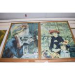 GILT FRAMED PAIR OF PRINTS OF IMPRESSIONIST PAINTINGS, EACH APPROX 46CM WIDE
