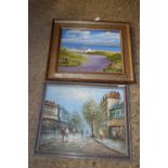 FRAMED OIL PAINTING ON PANEL, SIGNED P HOLSMEN, HIGHLAND LANDSCAPE, APPROX 35 X 44CM