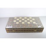 LARGE BACKGAMMON BOX WITH INLAY DECORATION