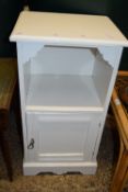 WHITE PAINTED BEDSIDE CABINET, WIDTH APPROX 41CM