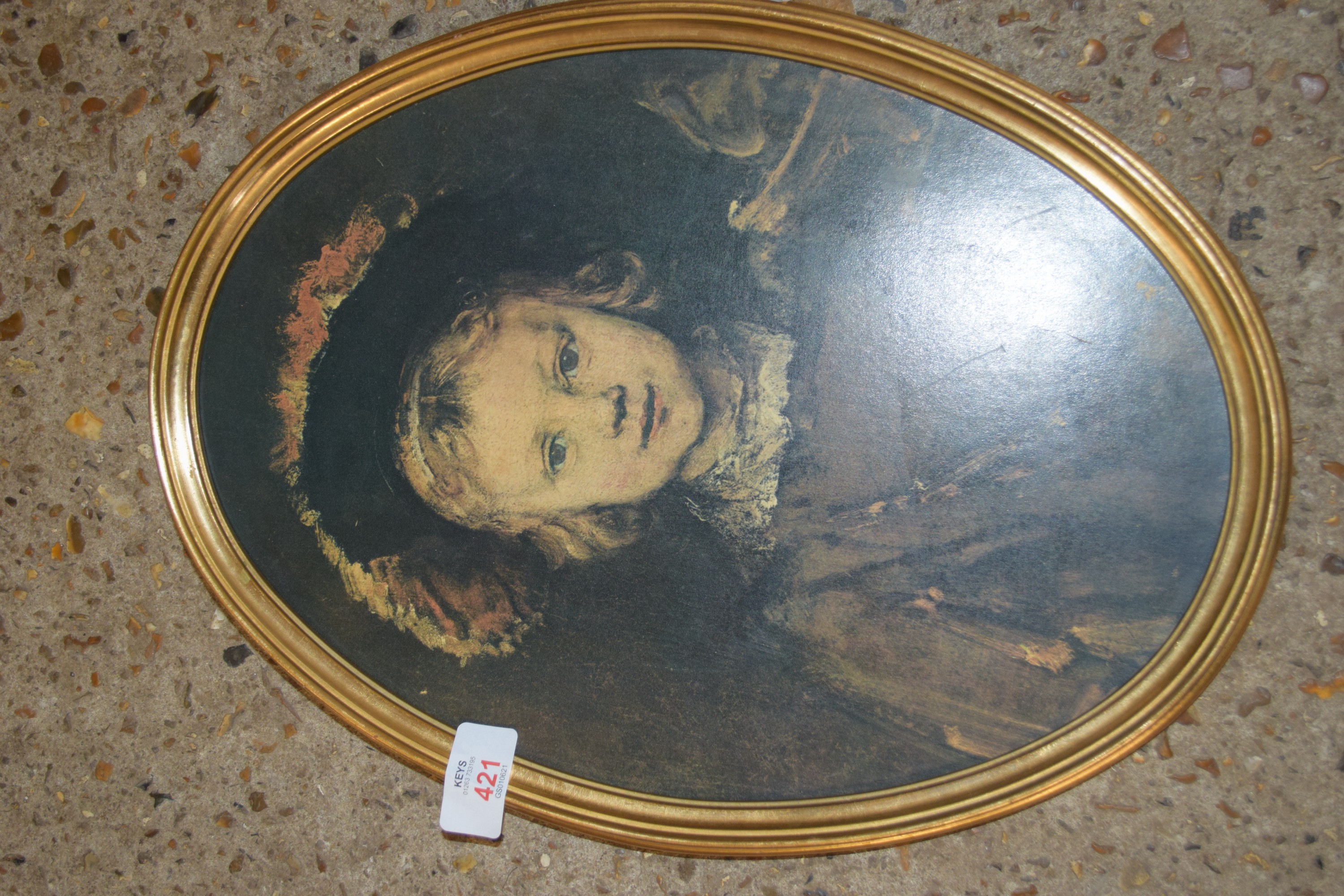 FRAMED PRINT OF A REMBRANDT PAINTING, FRAME WIDTH APPROX 29CM