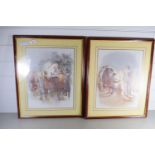 TWO PRINTS OF TAVERN SCENES AND CARAVAN ENCAMPMENT