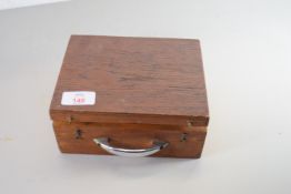 SMALL WOODEN BOX CONTAINING A SKYWARD MODEL 500 ELECTRICAL TESTER