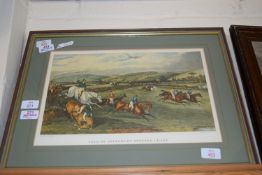 FRAMED PRINT "VALE OF AYLESBURY STEEPLECHASE" WIDTH APPROX 51CM