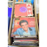 BOX CONTAINING 45RPM RECORDS, MAINLY POP MUSIC, ELVIS PRESLEY ETC