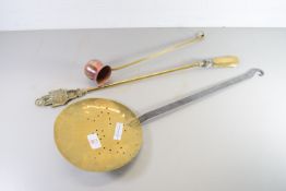 SMALL BRASS STRAINER DISH AND OTHER ITEMS