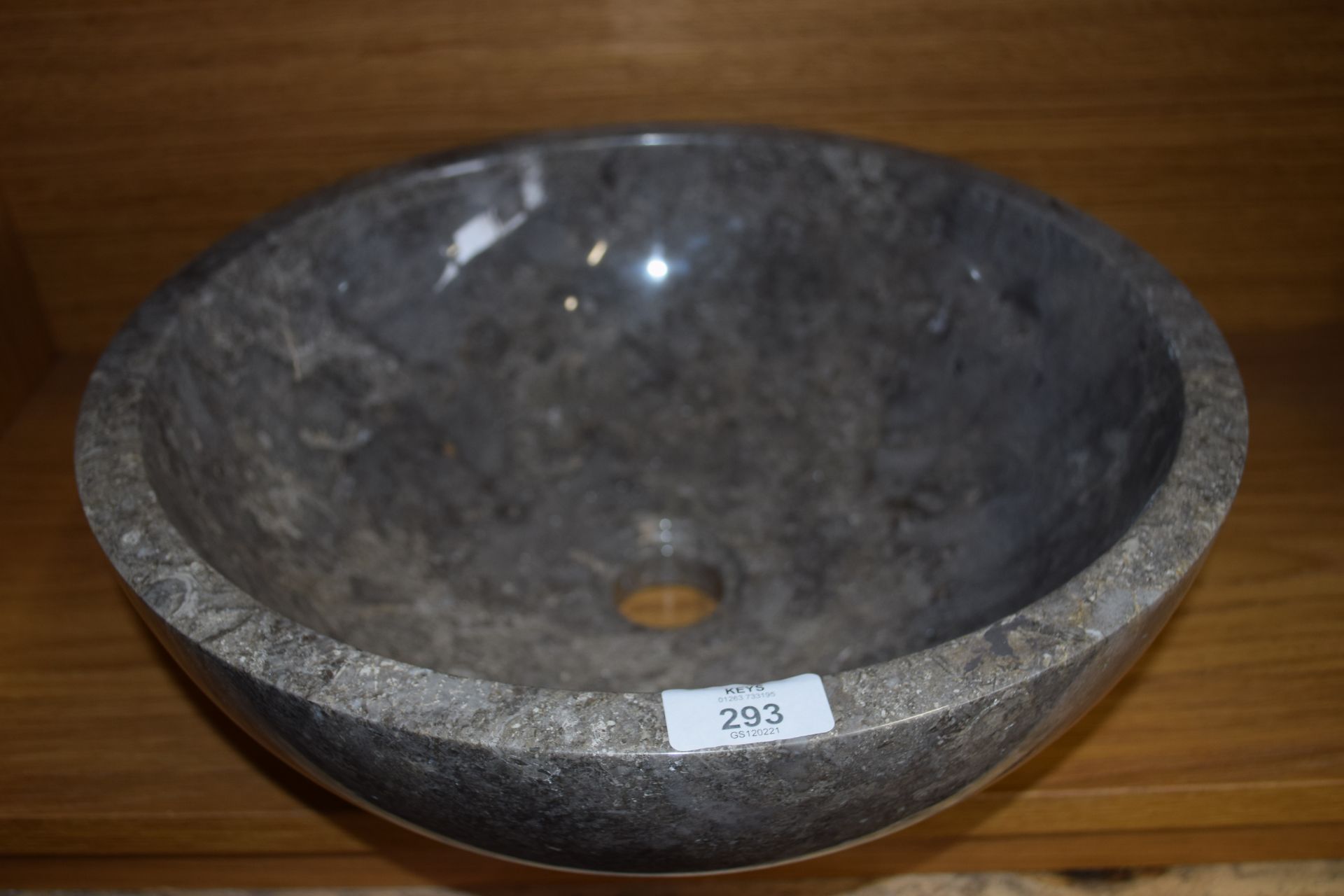 STONE COUNTER TOP WASH BASIN, APPROX 40CM DIAM