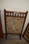 EMBROIDERED FIRE SCREEN, WIDTH APPROX 51CM