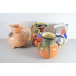 FOUR ART DECO STYLE JUGS, VARIOUS MAKERS