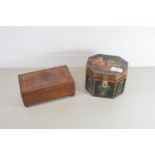WOODEN BOX WITH PAINTED DECORATION