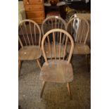 SET OF FOUR STICK BACK DINING CHAIRS