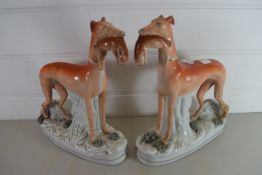 PAIR OF STAFFORDSHIRE GREYHOUNDS