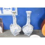 PAIR OF ROYAL BONN DELFT PATTERN VASES