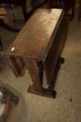 SMALL STAINED OAK FOLDING TABLE, WIDTH APPROX 53CM