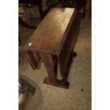 SMALL STAINED OAK FOLDING TABLE, WIDTH APPROX 53CM