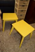 PAIR OF SMALL PAINTED SIDE TABLES, EACH APPROX 35 X 31CM