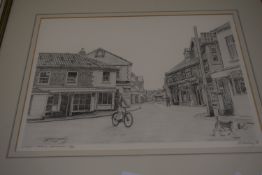 FRAMED PRINT OF A SHERINGHAM STREET SCENE