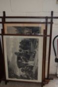 SET OF THREE FRAMED 19TH CENTURY PRINTS, THE LARGEST FRAME SIZE APPROX 123 X 90CM