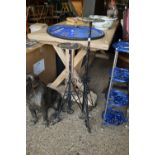 TWO WROUGHT IRON PLANT STANDS, APPROX 76CM MIN