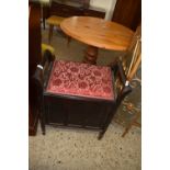VINTAGE PANELLED PIANO STOOL, WIDTH APPROX 62CM