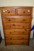MODERN PINE TALL CHEST OF DRAWERS, WIDTH APPROX 92CM