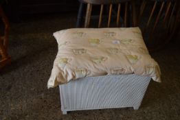 SMALL LLOYD LOOM STYLE OTTOMAN, LENGTH APPROX 48CM