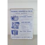 ADVERTISING BOARD FOR THOMAS CRAPPER SANITARY WARE