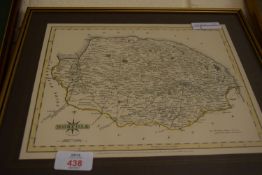 FRAMED REPRODUCTION MAP OF NORFOLK