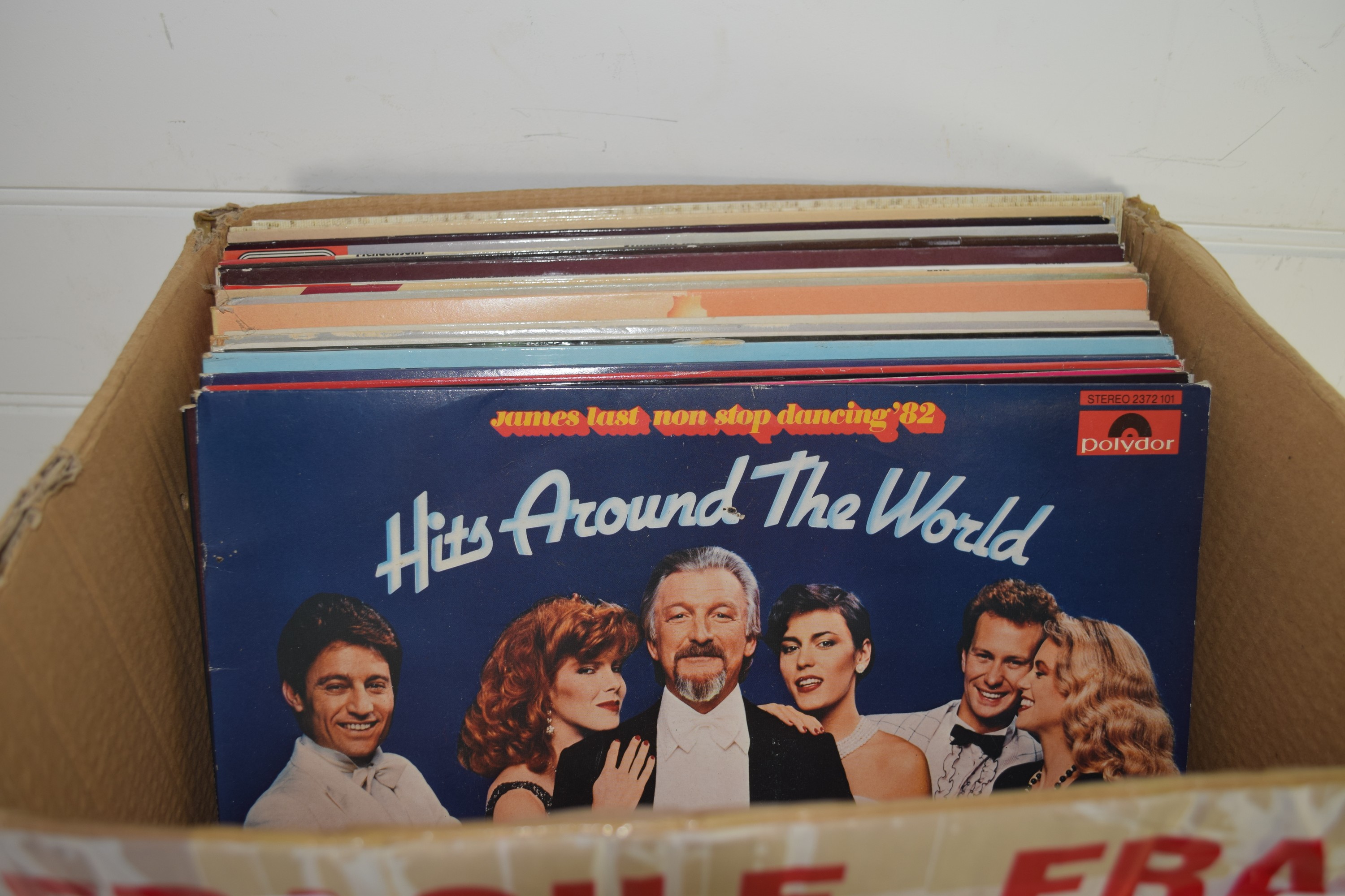 BOX CONTAINING RECORDS, MAINLY POP MUSIC, MATT MONRO, JOHNNY MATHIS ETC