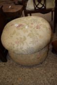 UPHOLSTERED FOOT STOOL, APPROX 50CM DIAM