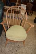 ERCOL STICK BACK ARMCHAIR, WIDTH APPROX 76CM MAX