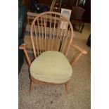 ERCOL STICK BACK ARMCHAIR, WIDTH APPROX 76CM MAX