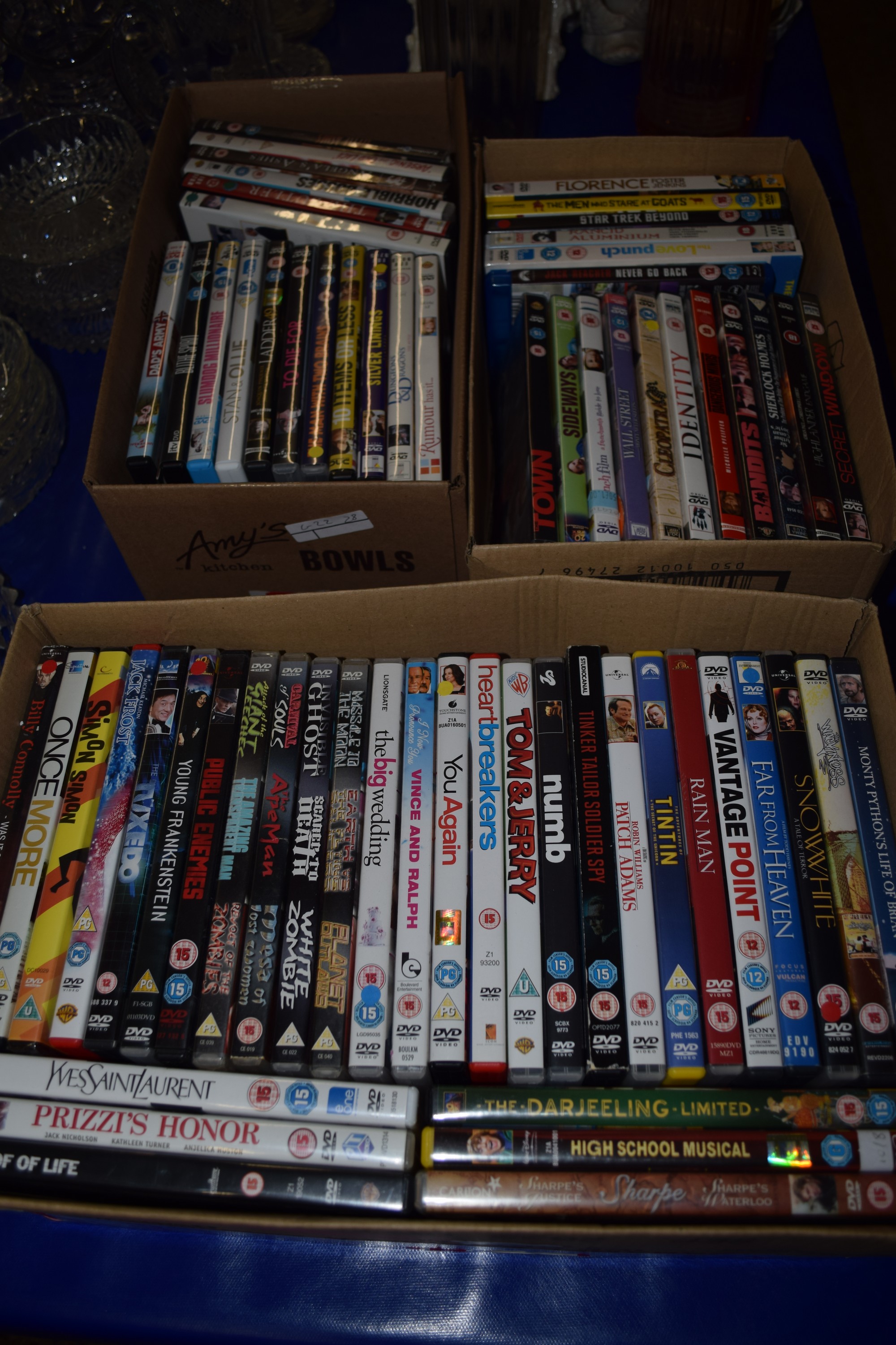 BOXES OF DVDS